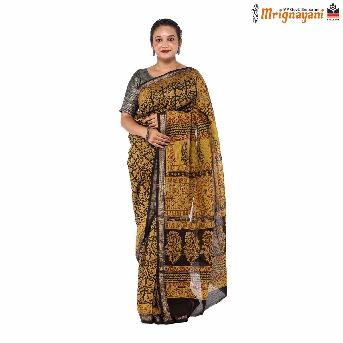 HANDLOOM MAHESHWARI SILK SAREE WITH BLOUSE (SKU - 3I0101170522, SAREE-1069)