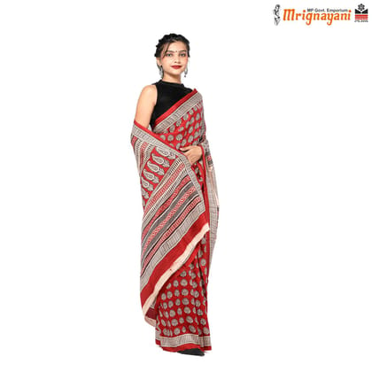 HANDLOOM MULBERY SILK SAREE WITH BLOUSE (SKU - 3I0103080522, SAREE-1156)