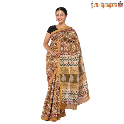 HANDLOOM MAHESHWARI SILK SAREE WITH BLOUSE (SKU - 3N0104050422, SAREE- 1271)