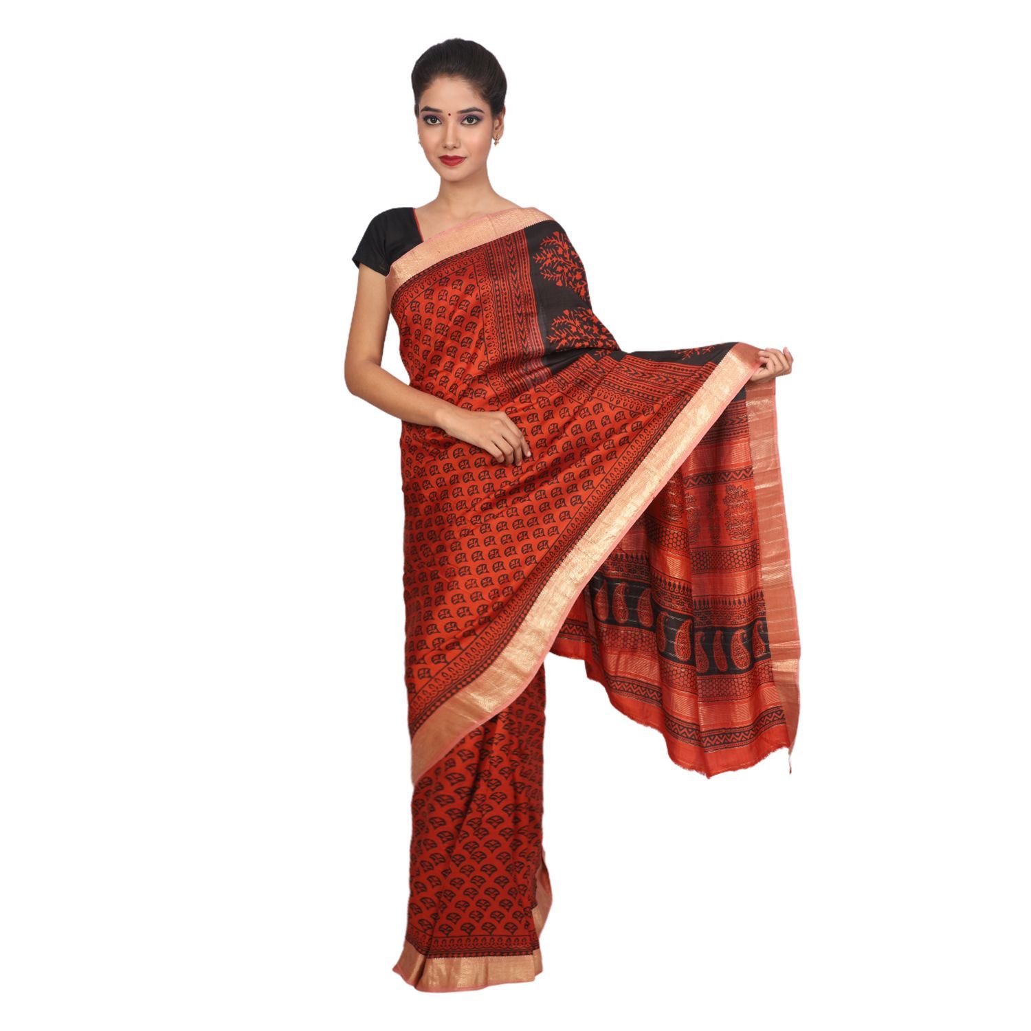 HANDLOOM MULBERRY SILK SAREE WITH BLOUSE (SKU - 3I0104030422 SAREE- 189)