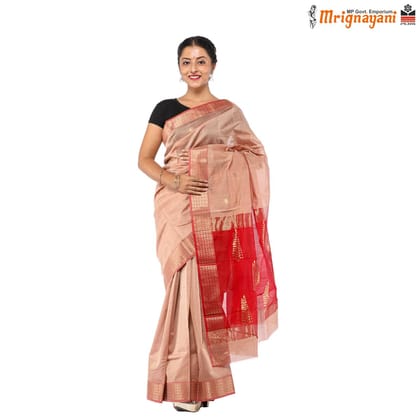 HANDLOOM MAHESHWARI SILK SAREE WITH BLOUSE (SKU - 3S0104020422,SAREE-1082)