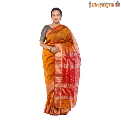 HANDLOOM MAHESHWARI SILK SAREE WITH BLOUSE (SKU - 3S0102230422, SAREE - 1283)