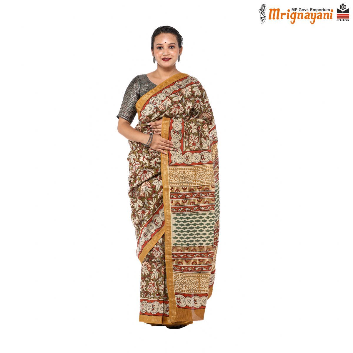 HANDLOOM MAHESHWARI SILK SAREE WITH BLOUSE (SKU - 1SC114310522, SAREE - 1280)