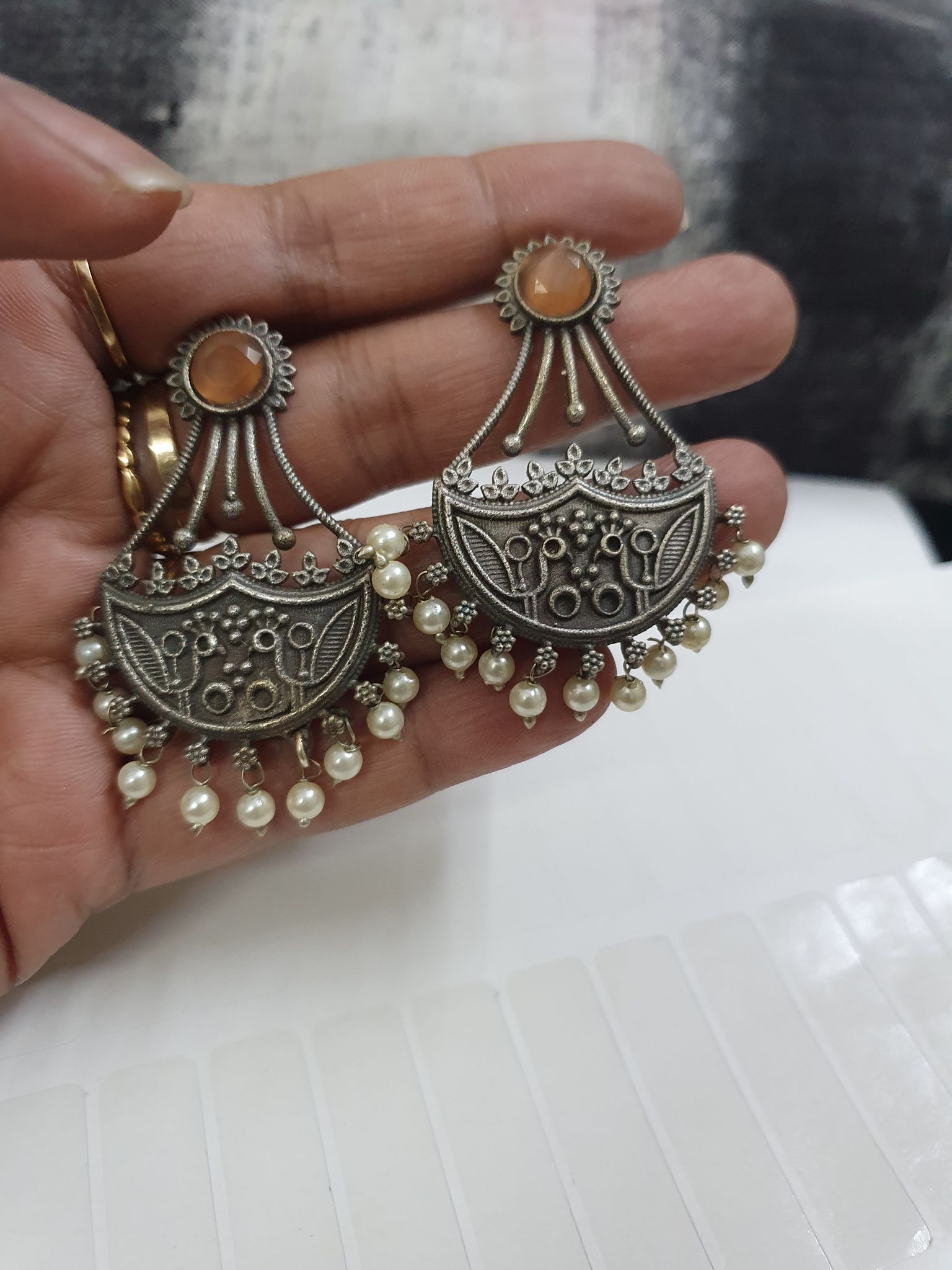 German Silver Oxidized Beautiful Earrings