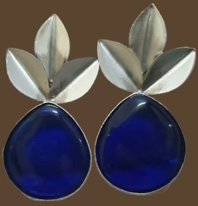 German Silver Oxidized Studs Earrings