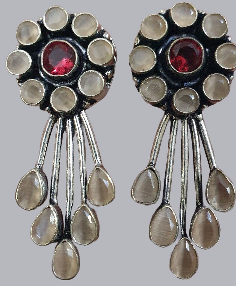 German Silver Oxidized Beautiful Earrings