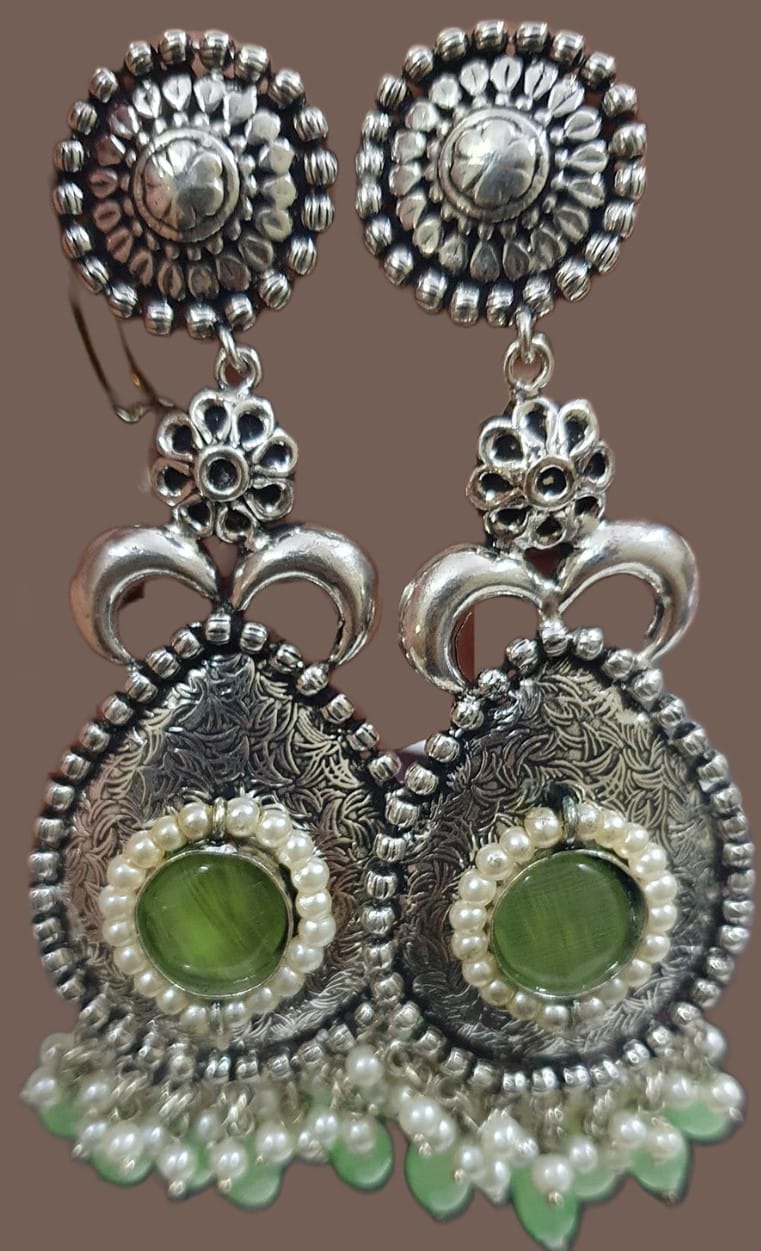 German Silver Oxidized Beautiful Earrings