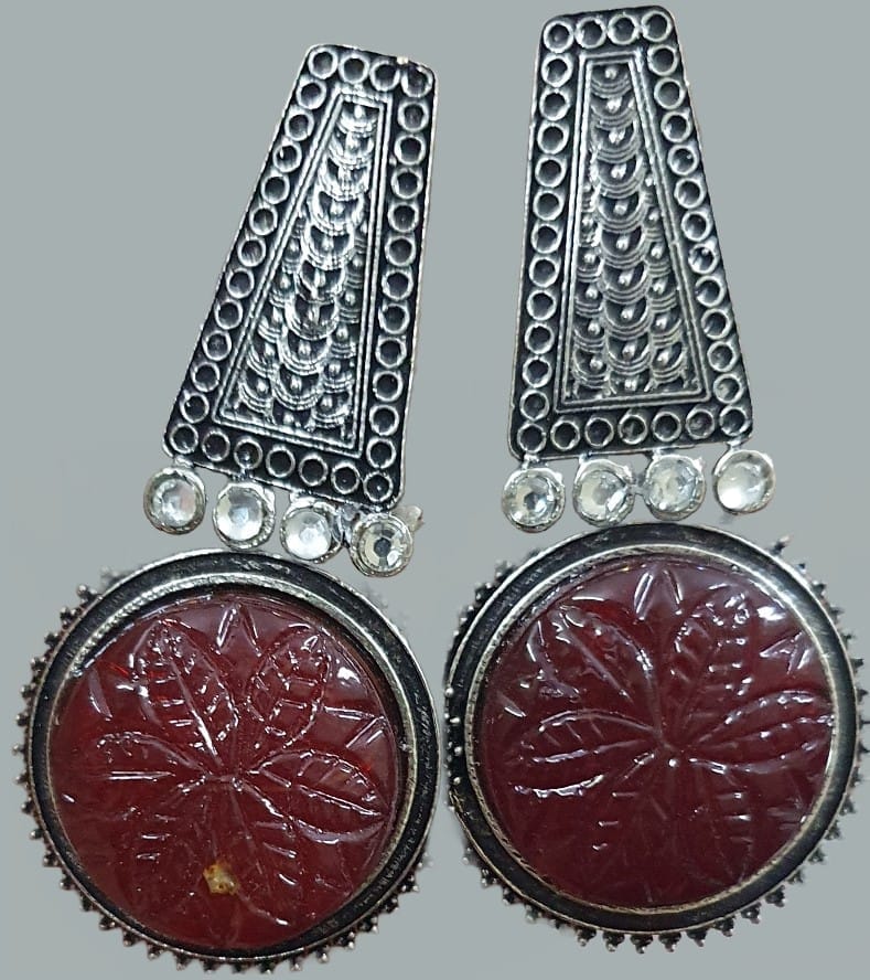 German Silver Oxidized Beautiful Earrings