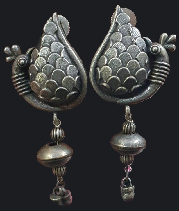 German Silver Oxidized Beautiful Earrings