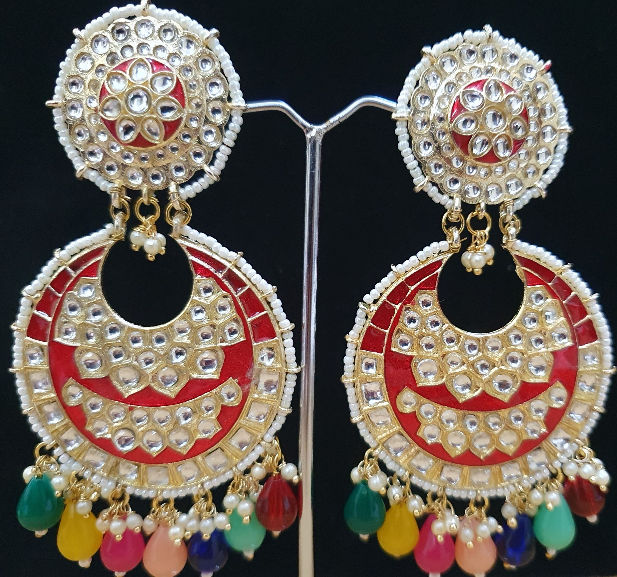 Kundan Beautiful Partywear Long Earrings