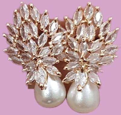 American Diamond Pearl Studs