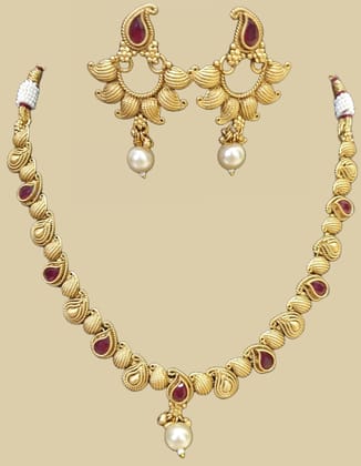 Kundan Brass Beautiful Ethnic necklace set