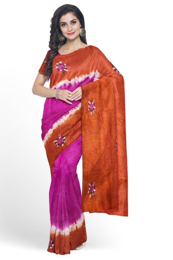 Pink Pure Silk Designer Embroidered Saree