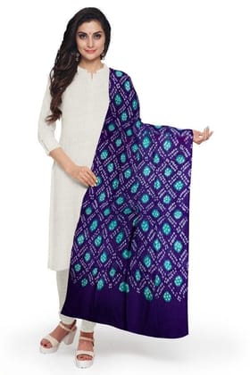 Blue Cotton Bandhani Dupatta