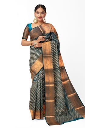 Green Silk Brocade Saree