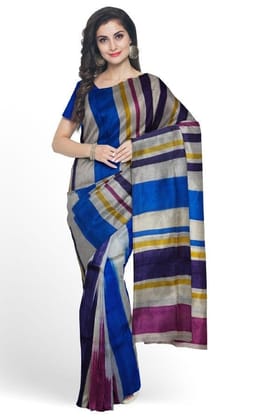 White Pure Mulberry Silk Printed Saree