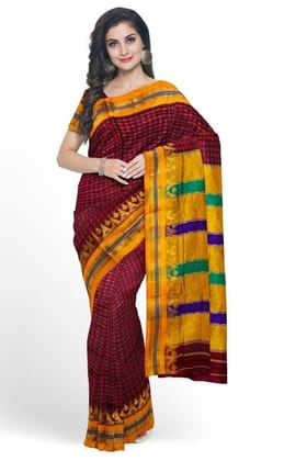 Maroon Cotton Silk Ilkal Saree