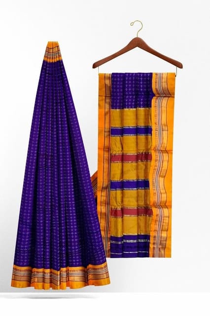 HANDWOVEN Ilkal Saree in Purple – House Of Krishathi