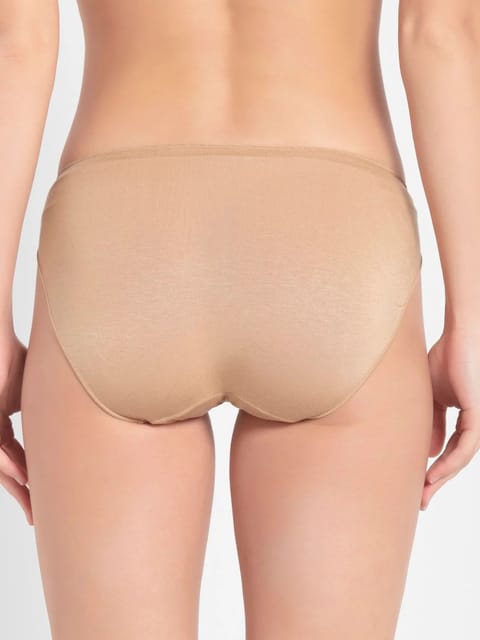 JOCKEY Women's 6 Eco Comfort Hi Cut Underwear Panties Panty Beige NWT