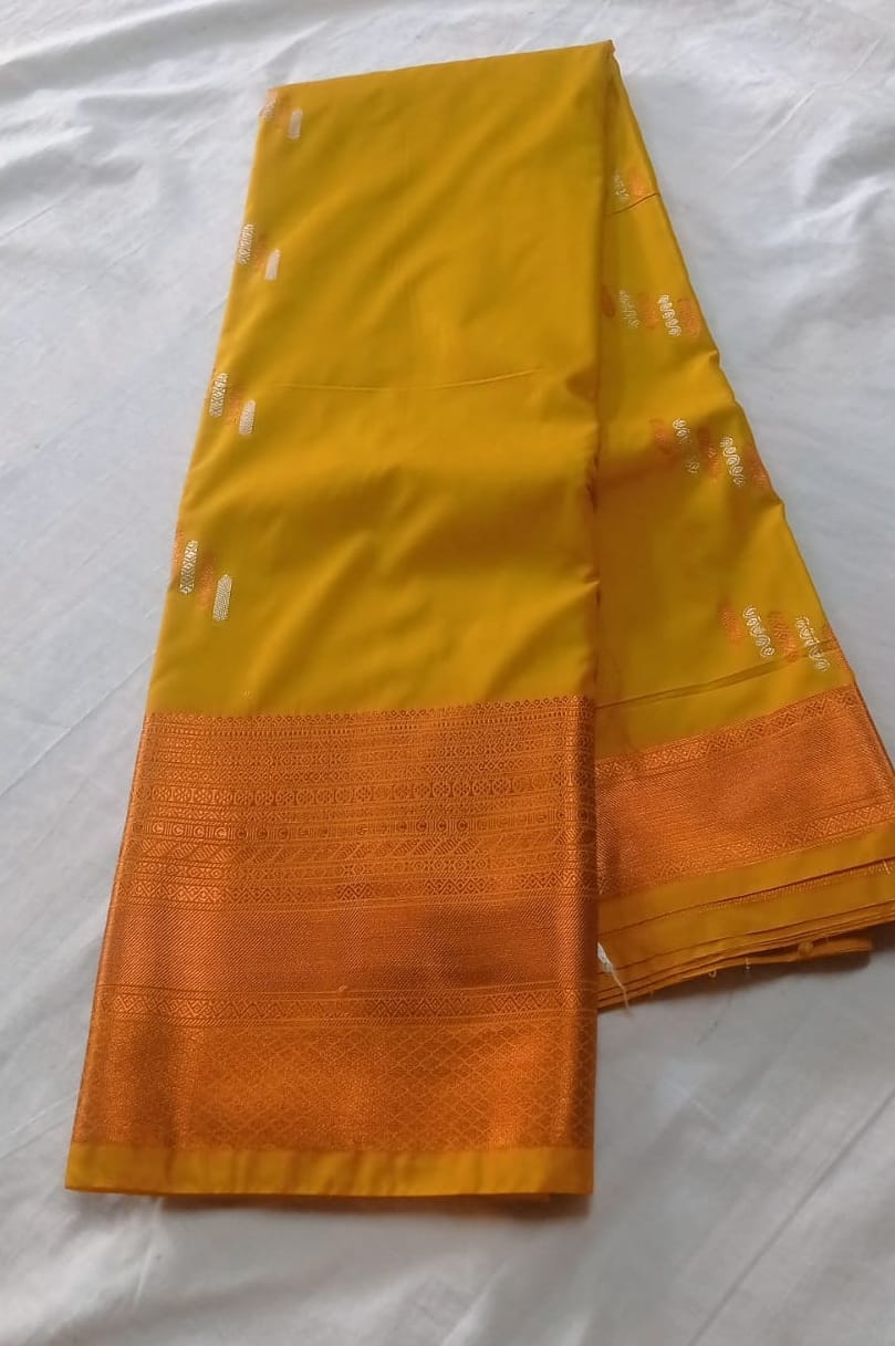 Self Design  Pure silk Soft  (Yellow)