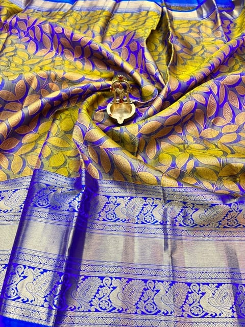 Multi Checks Double Border Pure Zari Kanjivaram Silk Sari– Clio Silks