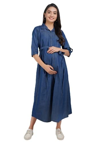 Blue Denim Maternity & Nursing Tunic Dress | Mometernity