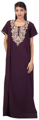 Valencia Women's Night Dress (KNW-10, Dark Wine, Large)