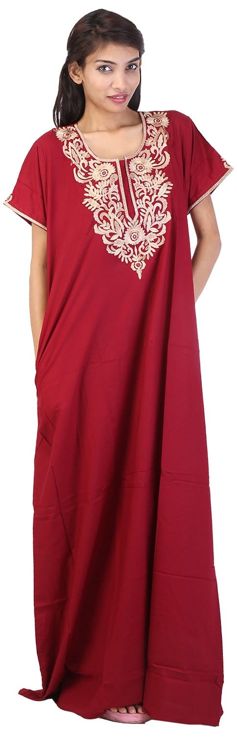 Valencia Women's Night Dress (KNW-36, Maroon, X-Large)