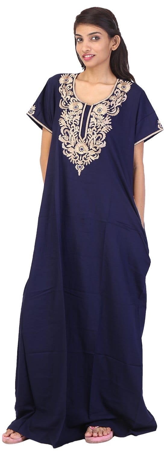 Valencia Women's Night Dress (KNW-38, Navy Blue, X-Large)