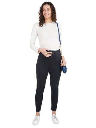 KOI Sleepwear Maternity Pants/Leggings for Pregnant Women (Black, L)