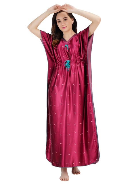 WOMENS KAFTAAN NIGHTDRESS - WOMENS SATIN NIGHTY - PRINTED MAXI - NEW  FASHION KAFFTAN NIGHTY FOR WOMENS/GIRLS