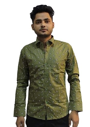 Slim Fit Shirt For Mens (Green)