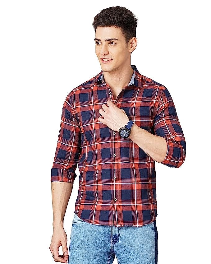 Slim Fit Shirt with Patch Pocket (Red)