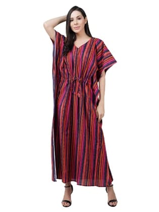 VALENCIA SLEEPWEAR Premium Women Embroidery Night Gown Lizzybizzy Cotton Kaftan Nighty Maxi Nightdress