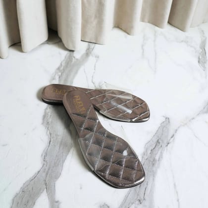 FLAT SANDAL WITH TRANSPARENT FRONT BROAD STRAP