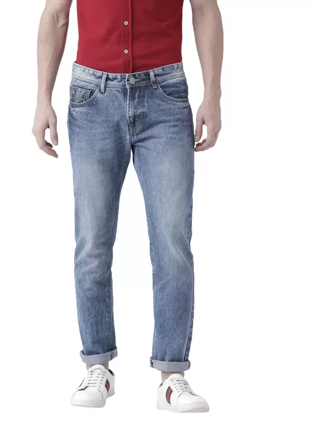 Men Regular Mid Rise Light Blue Jeans