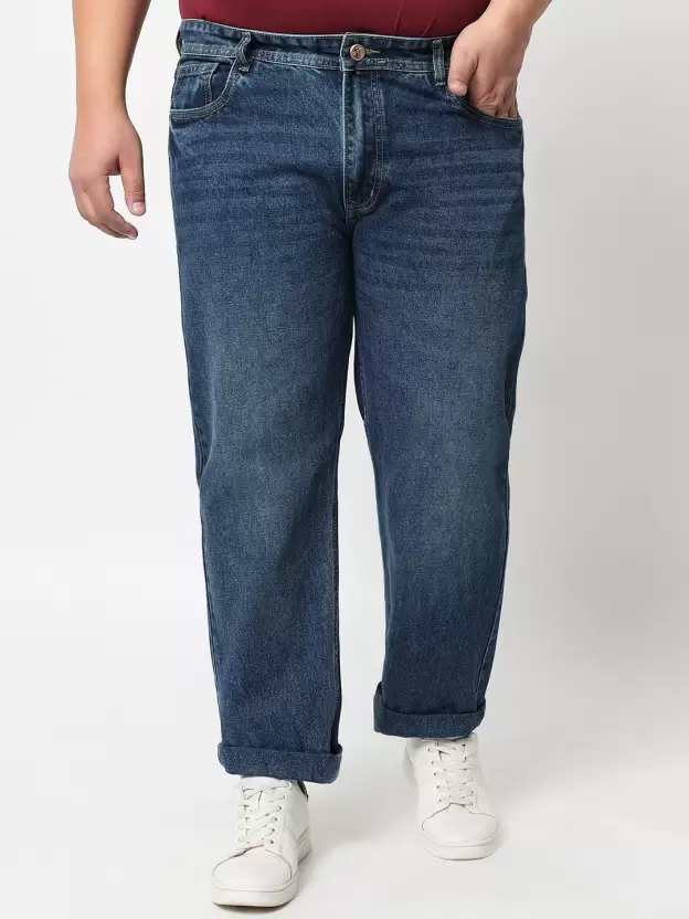 Men Regular Mid Rise Blue Jeans