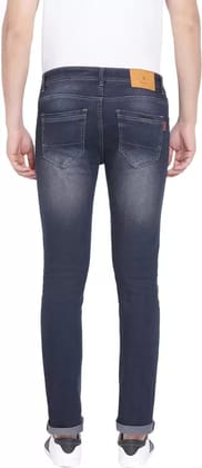 Men Slim Mid Rise Dark Blue Jeans