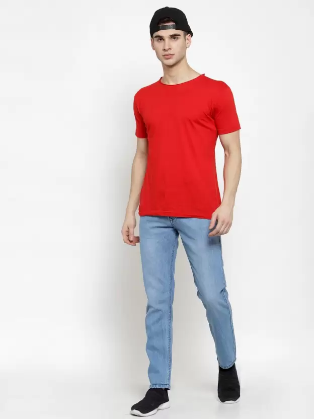 Men Regular Mid Rise Light Blue Jeans