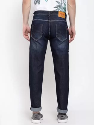 Men Slim Mid Rise Blue Jeans