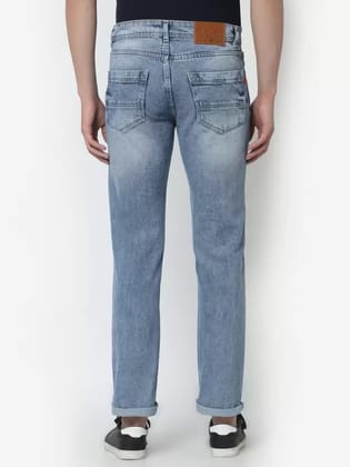 Men Regular Mid Rise Light Blue Jeans