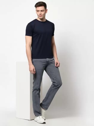 Men Regular Mid Rise Grey Jeans