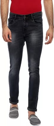 Men Slim Mid Rise Dark Blue Jeans