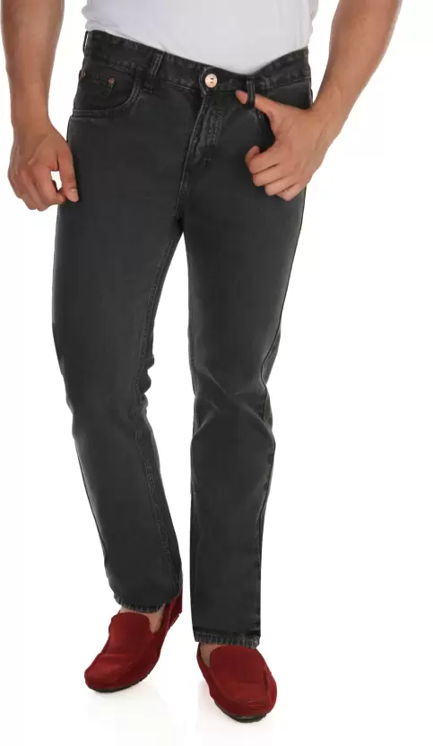 Men Regular Mid Rise Black Jeans