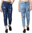 Women Jogger Fit Mid Rise Light Blue, Dark Blue Jeans  (Pack of 2)