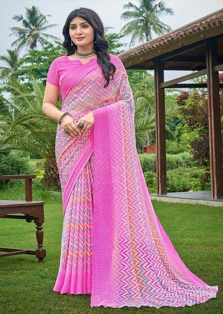 Buy Orange Sarees for Women by Ri-wah Online | Ajio.com