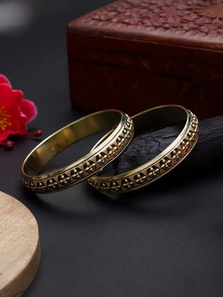 Gold Color Bangles Set Size 2.6