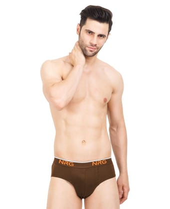 NRG Mens Cotton Assorted Colour Briefs  ( Pack of 1 Light Brown  ) G03