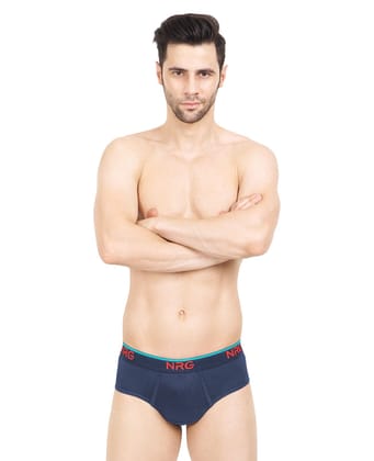 NRG Mens Cotton Assorted Colour Briefs  ( Pack of 1 Navy Blue ) G02