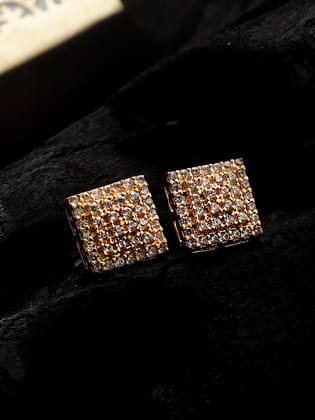 Cardinal American Diamond Gold Plated Brass Earrings Set